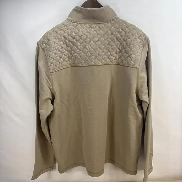 G.H. Bass & Co. Men's Quarter-Zip Fleece Pullover-Sz: XL- Clr: Taupe - Picture 6 of 6